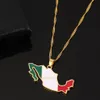 Mexique carte drapeau collier mode Nation charme femmes pull col spécial fête nationale mémorial cadeau bijoux pendentif colliers216Y