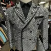 2022 Luxury Fashion Plaid Groom Tuxedos Double Breasted Men Suits For Wedding Mane Party Dress Costume Homme Jacket Pants258a