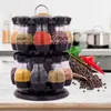 Garrafas de armazenamento 16 peças conjunto de condimentos 360º giratório para potes de temperos cozinha galheteiro selo de garrafa recipiente café açúcar