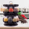 Opslag Flessen 16Pcs Kruiderij Set 360 Roterende Kruidkruik Rack Keuken Cruet Fles Seal Container Koffie Suiker