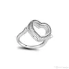 2018 Winter 925 Sterling Silver Rings Sparkling Floating Heart Ring Original Fashion Engagement Wedding Rings Diy Charms Jewelry F324R