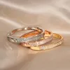 Pulseira Elegante Clássica Cristal Braceletes Pulseiras Para Mulheres Cor Dourada Simples Feminina Abertura Feminina Acessórios Jóias para Casamento 230719