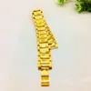 Bangle HOYON Real 24K Gold Coating Bracelet for Men Women Widen Watch Chain Bangles Pure Yellow Gold Color Chain Collares Fine Jewelry 230719