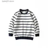 Hoodies Sweatshirts Spring Autumn Korean Boys Sweatshirt 4years-10years Big Boys Long Sleeve Tops Children Kids Stripe Base Shirt T230720