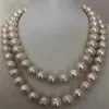 Gorgeous 12-13mm South Sea white pearl necklace 925 silver305Y