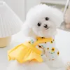 Costumes de chat Vente en gros de vêtements pour chiens de printemps et d'été Robes florales Petit animal de compagnie de taille moyenne