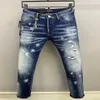 DSQ PHANTOM TURTLE Jeans Masculino Clássico Moda Jeans Hip Hop Rock Moto Masculino Design Casual Jeans Rasgados Acinturados 299m