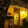 6m x 5m 960led açık ev sıcak beyaz Noel dekoratif Noel telleri peri perde çelenkleri düğün için parti ışıkları213Q