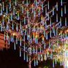 Cordes Étanche EU/US Plug Garland 8 Tubes LED Meteor Shower Rain String Light 30/50cm Icicle Snowfall Xmas Decoration Navidad 2024