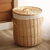 Wicker Dirty Basket Hamper Frame Storage Box Pot Shop Weaving Clothes T200224333Q