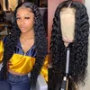 Transparent HD Lace Wig Water Wave Wig Lace Front Human Hair full lace Wigs Pre Plucked Bleached Knots304k
