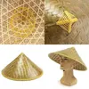 Wide Brim Hats N58F Adult Unisex Straw Hat Bamboo Traditional Chinese Farmer Coolies