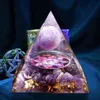 Handmade Orgonite Pyramid 60mm Amethyst Crystal Sphere With Natural Cristal Stone Orgone Energy Healing 211101294i