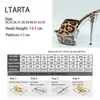 Sandálias LTARTA Mulher Camurça Chinelos Salto Alto Boate Leopardo Sexy Moda Transparente 14,5cm Salto 4,5cm Plataforma LFD L230720