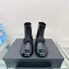 Designer women boots winter snow genuine leather elastic ankle boots with thick heels with bows