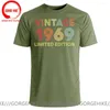 Mannen T-shirts Vintage Verontruste In 1969 Verjaardagscadeau Shirt Mannen Retro Gemaakt T-Shirt Aankomst Zomer Kleding Casual TeeShirt