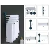 Wall Mount Punch Free Adhesive Bathroom Towel Holder Hanger Shelf Rack Organizer Cabinet Door Hanging Holder Organizers Stand L230704