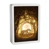 Veilleuses Led 3D lumière lumineuse corps en métal papier sculpture lampe Vintage Shadow Box Sculptures pour la saint-valentin/cadeau de noël