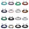 8 MM Geweven Vriendschap Vrouwen Armband Geschenkdoos Verstelbare Chackra Gem Stone Crystal Bangle voor Mannen Zwart Touw Jewelry231B