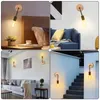 Vägglampa retro trä smidesjärn lampor moderna minimalistiska lampor fixtur e27 för vardagsrum hem inomhus sconces belysning dekor