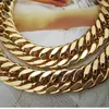 12mm Épais Chunky Chaîne Lourde 18K Or Jaune Rempli Solide Double Gourmette Chaîne Hommes Collier Hip Hop Bijoux Gift260w