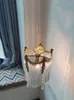 Ceiling Lights French Retro Crystal Small Droplight Court Mid-Ancient Italian Style Light Luxury Modern Bedroom Bedside Aisle Hallway Bar