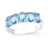 LuckyShine Nouvelle Arrivée Plein Nouveau Ovale Bleu Ciel Topaze Gemme 925 En Argent Sterling Plaqué Pour Les Femmes Charme Cadeau Fête Anneaux Bijoux R234b