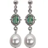 Brincos de cristal de jade estilo prata esterlina 925 para mulheres simples borlas de pérola de alta qualidade universal para festas presentes 230719