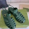 Ontwerper-klassieke Heren Schoenen Zwart Groen Platte Sandaal Heren Slides Klassiekers Schoen Stijl Zomer Antihechtende Sandalen Maat 36-45