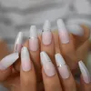 Falsche Nägel Fadeing Glitter Sliver Line Press On 2023 Full Cover Coffin Nail Tips Fingernägel Kunstbedarf für Profis Set