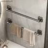 Toallero Espacio Aluminio Sin perforación Organizadores de baño Barra de toalla autoadhesiva Estantes de baño Estante de almacenamiento de cocina L230704