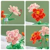 Blocks Building Block Bouquet 3D Model Home Decoration Plant Potted Chrysanthemum Rose Flower Assembly Brick Toy For Gril Gift R230720