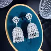 Stud CWWZircons Exquisite Dangling Drop Chunky Cubic Zirconia Statement Luxury Long Chandelier Bridal Wedding Earring for Women CZ509 230719