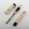 Penne stilografiche regalo Jinhao Smoothly Century 100 Placcatura in oro reale Penne stilografiche scavate per scrivere cancelleria Regalo aziendale di Natale 230720