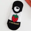 Women Socks 3 Pairs Silk For Invisible Thin Transparent Cute Fruit Gilrs Shallow Mouth Boat