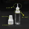 FDA Nouvelles bouteilles en plastique transparentes 10 ml Flacons compte-gouttes vides pour e-liquide avec triangle ChildProof Tamper Caps Pointes d'aiguille Huile EJUICE 10 ml Jofcs