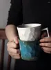 マグカップ280ml手作りセラミックコーヒーマグ日本シンプルなスタイルの短いレトロ陶器カップとハンドグリップパーソナリティカップ5色