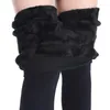 Women's Leggings Winter Warm Solid Color Velvet High Waist Elastic Drop