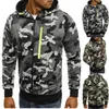 Moletons Masculinos Masculinos Camuflado Com Zíper Pulôver Manga Comprida Moletom Com Capuz Simples Moletons Unissex Moletom Fino Com Capuz Masculino Velo