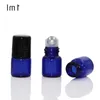 Prix usine 1ml 2ml 3ml Blue Glass Roll On Bottle 1CC 2CC 3CC Sample Glass Vials avec SS Roller Ball Free DHL Shipping Trnnw