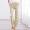 Pantalon actif femme tenue décontracté longue et coton cordon taille solide droite femmes poche élastique mince