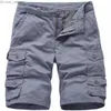 Men's Pants 2020 Summer New Cotton Mens Pants Pocket Knee Length Straight Casual Cargo Shorts For Worker Trouser Z230720