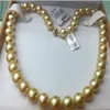 Gioielli di perle fini a filo singolo 10-11mm collana di perle rotonde in oro naturale del mare del sud da 18 pollici 14k264E