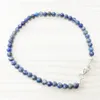 MG0148 HELA NTURAL LAPIS LAZULI ANKLET HANDAMDE STONE KVINNA MALA PEADS ANKLET 4 MM Mini Gemstone Jewelry259e