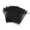 100 szt. Lot Black Organza Favors Bags Wedding Jewelry Packaging torebki Ładne torby na prezenty Factory255V