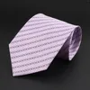Бобовые галстуки Summer Thin для мужчин классический полосатый 8см гарец -галстук светло -серый пурпурный розовый розовый Cravat Свадебная вечеринка бизнес -смокинг