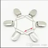 Whole- shipping 100pcs / lot Lead Metal Suspender Paci Pacifier Ruban Clips Holder Plastic Insert 323
