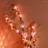 Cordes Décorations De Noël 2024 Led Guirlande Fleur De Cerisier Guirlande Lumineuse Fleur Rose 2m À Piles Année Festoon