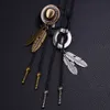 Bolo Ties Vintage Cowboy Jazz Hat Ald Męs Bolo Tie Mężczyzny Kobiety skórzany linę długi naszyjnik Łańcuch Swater Swater Bolo Tie Men Akcesoria HKD230719