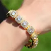 12 5 mm mody Rapper Breaks Bracelets For Women Guys Hop Hop 18k Gold Cubic Zirconia Mens Cluster Diamond Tennis Chain 296L